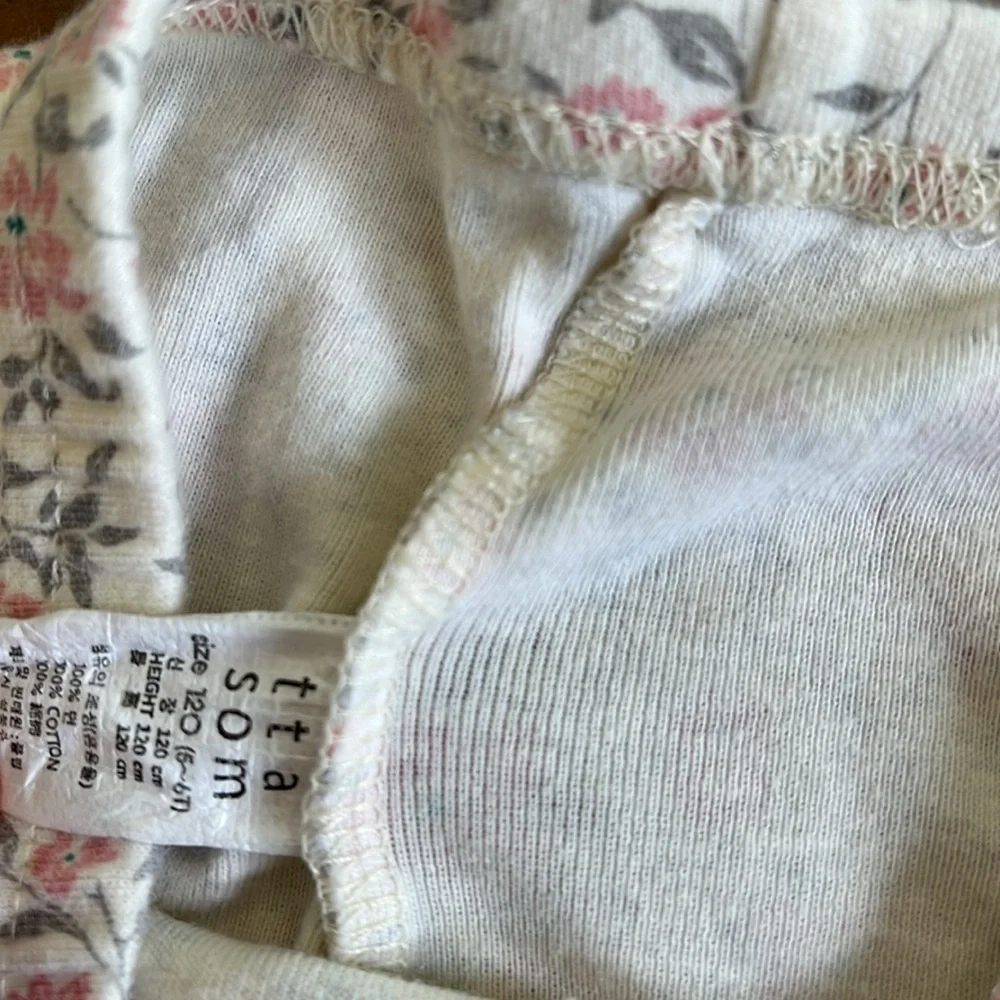 Tta som pink and gray floral two piece ruffle pant and shirt set